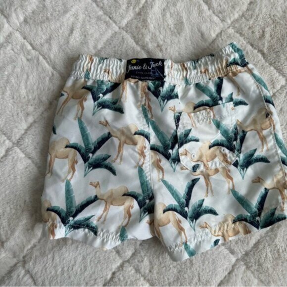 Janie & Jack | Boys Poplin Camel Print Shirt & Swim Trunks | Size 2T/18-24 Month - Picture 7 of 10